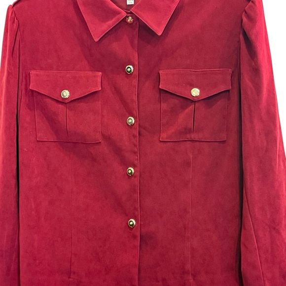 St. John Sport Red Women's Blazer with Gold Accents sz S - Picture 2 of 14